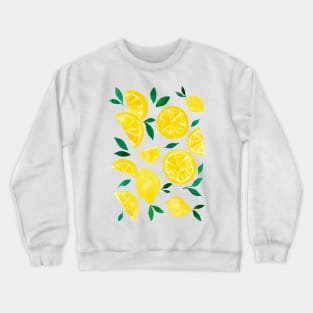 Watercolor lemons yellow and green Crewneck Sweatshirt